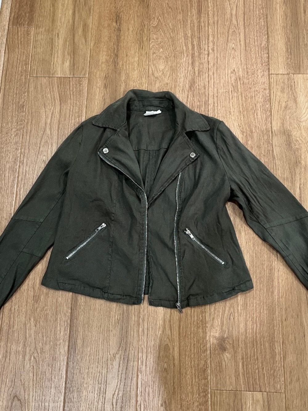 Adyson Parker olive green linen jacket size small